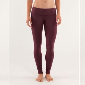 Lululemon Burgundy Striped Wunder Unders